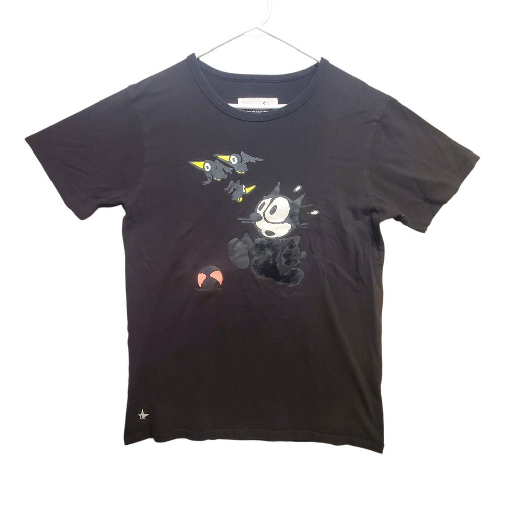 Felix the Cat izzue Streetwear Black Graphic T Shirt Mens Medium Single Stitch